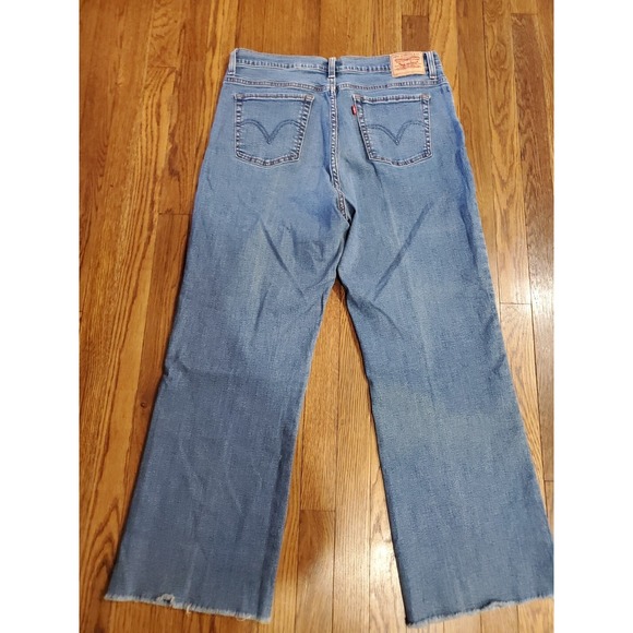 Levis 512 Perfectly Slimming Stretch Bootcut Womens Red Tab Jeans sz 16 Fray Hem - Picture 4 of 5